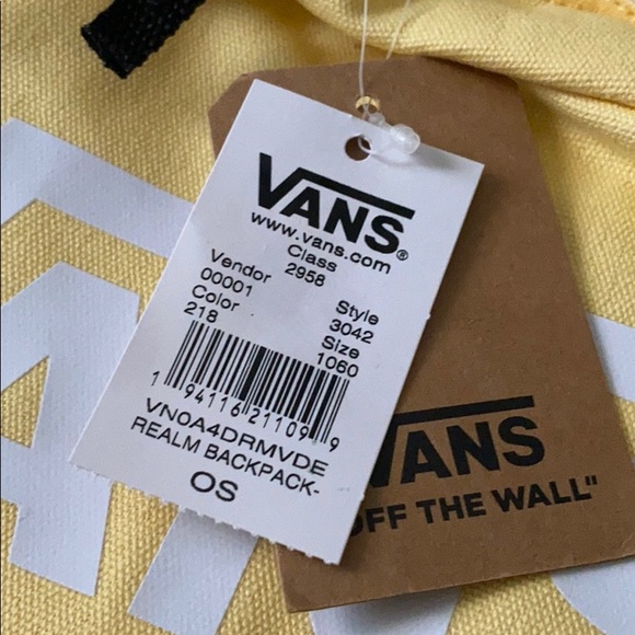 VANS Realm Women’s Backpack Yellow Logo - Picture 7 of 7